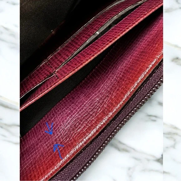 💜Purple Fendi Zucca Zip-around Wallet-interior wear - Picture 7 of 13